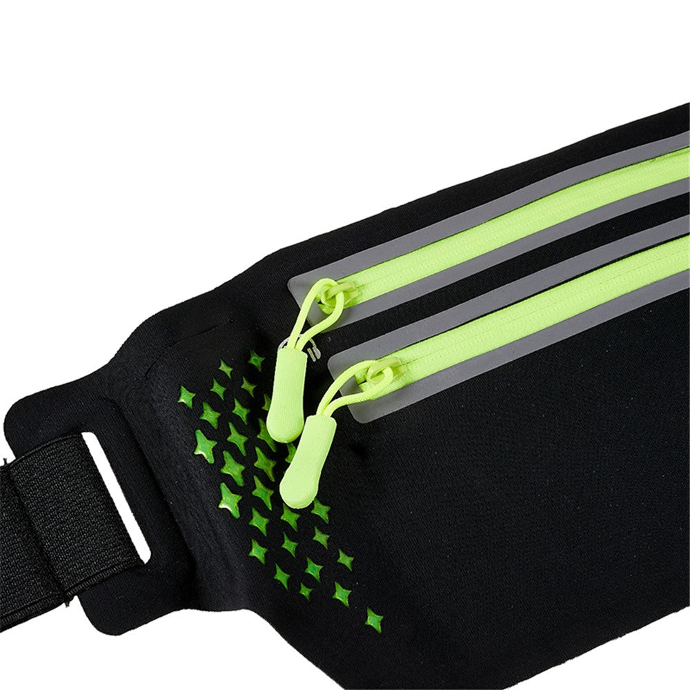 Ultra-thin Dual Zipper Outdoor Running Sports Waist Bag 7.2-inch Phone Storage Fanny Pack
