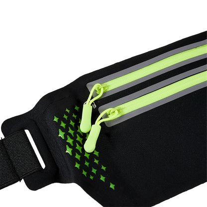 Ultra-thin Dual Zipper Outdoor Running Sports Waist Bag 7.2-inch Phone Storage Fanny Pack
