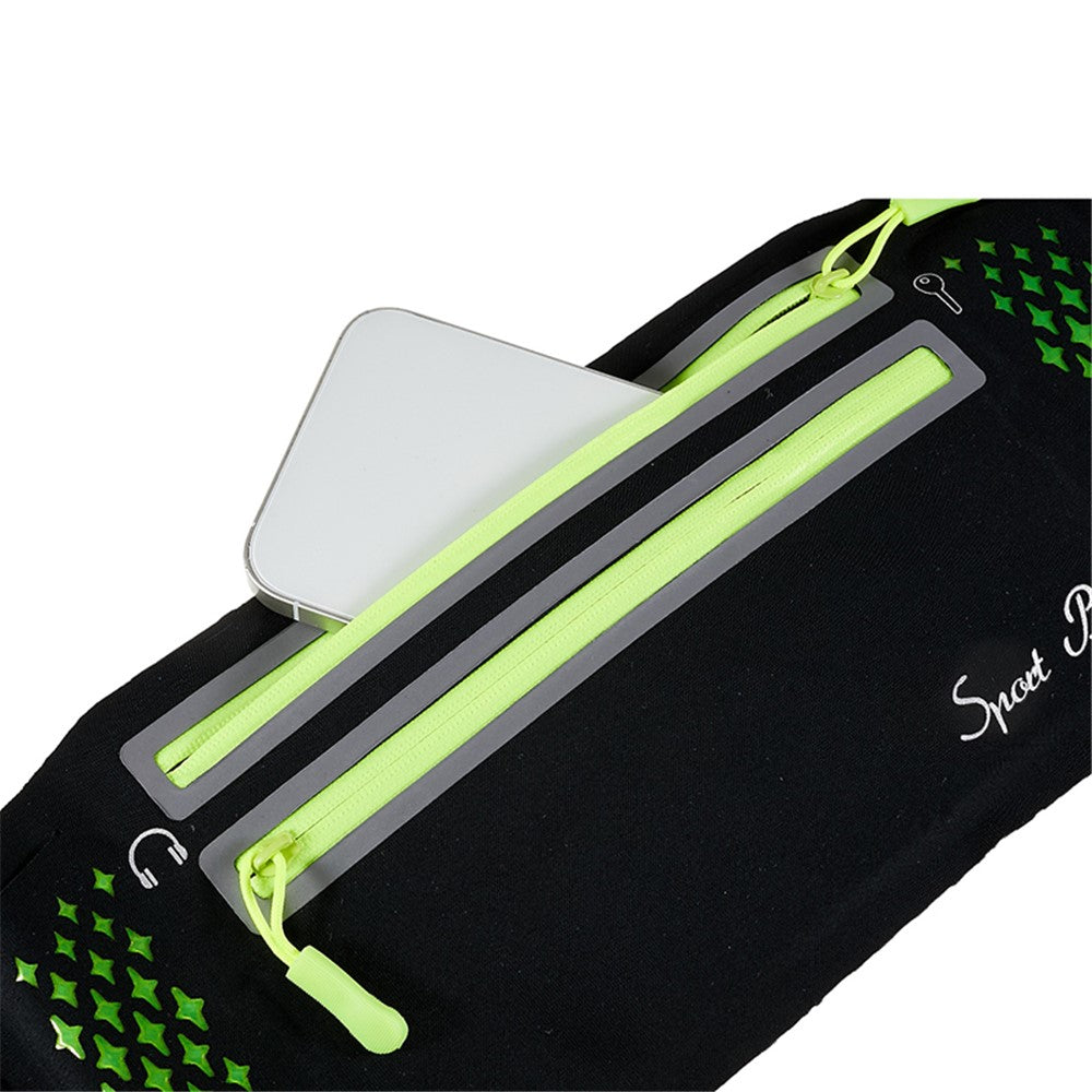 Ultra-thin Dual Zipper Outdoor Running Sports Waist Bag 7.2-inch Phone Storage Fanny Pack