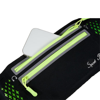 Ultra-thin Dual Zipper Outdoor Running Sports Waist Bag 7.2-inch Phone Storage Fanny Pack