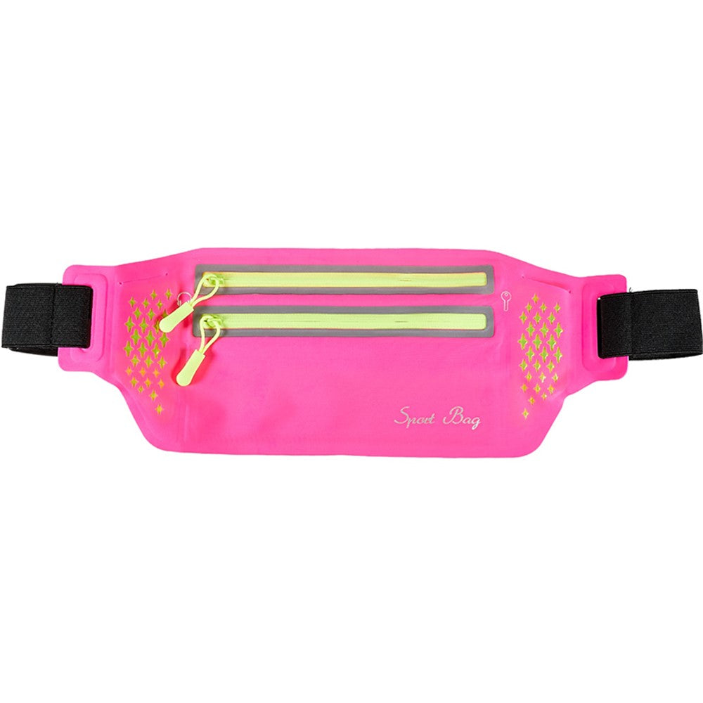 Ultra-thin Dual Zipper Outdoor Running Sports Waist Bag 7.2-inch Phone Storage Fanny Pack