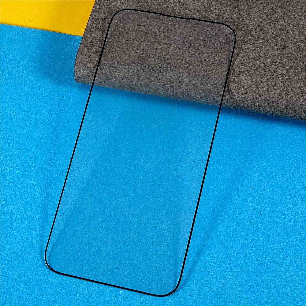 For iPhone 14 Pro Max 6.7 inch Secondary Strengthening Full Glue Full Covering Silk Printing High Aluminum-silicon Glass Phone Screen Protector