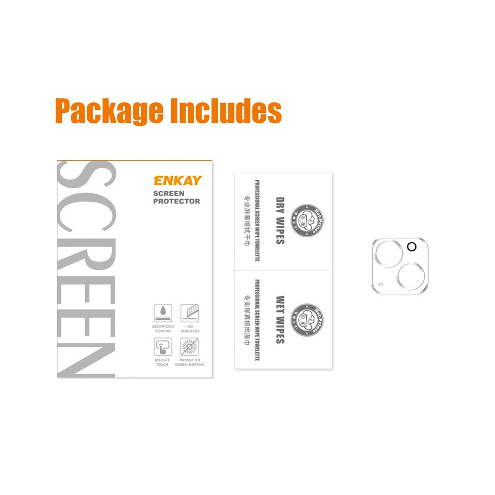 ENKAY HAT PRINCE Full Cover Camera Lens Film for iPhone 14 6.1 inch / 14 Plus 6.7 inch, Anti-scratch Tempered Glass Protector