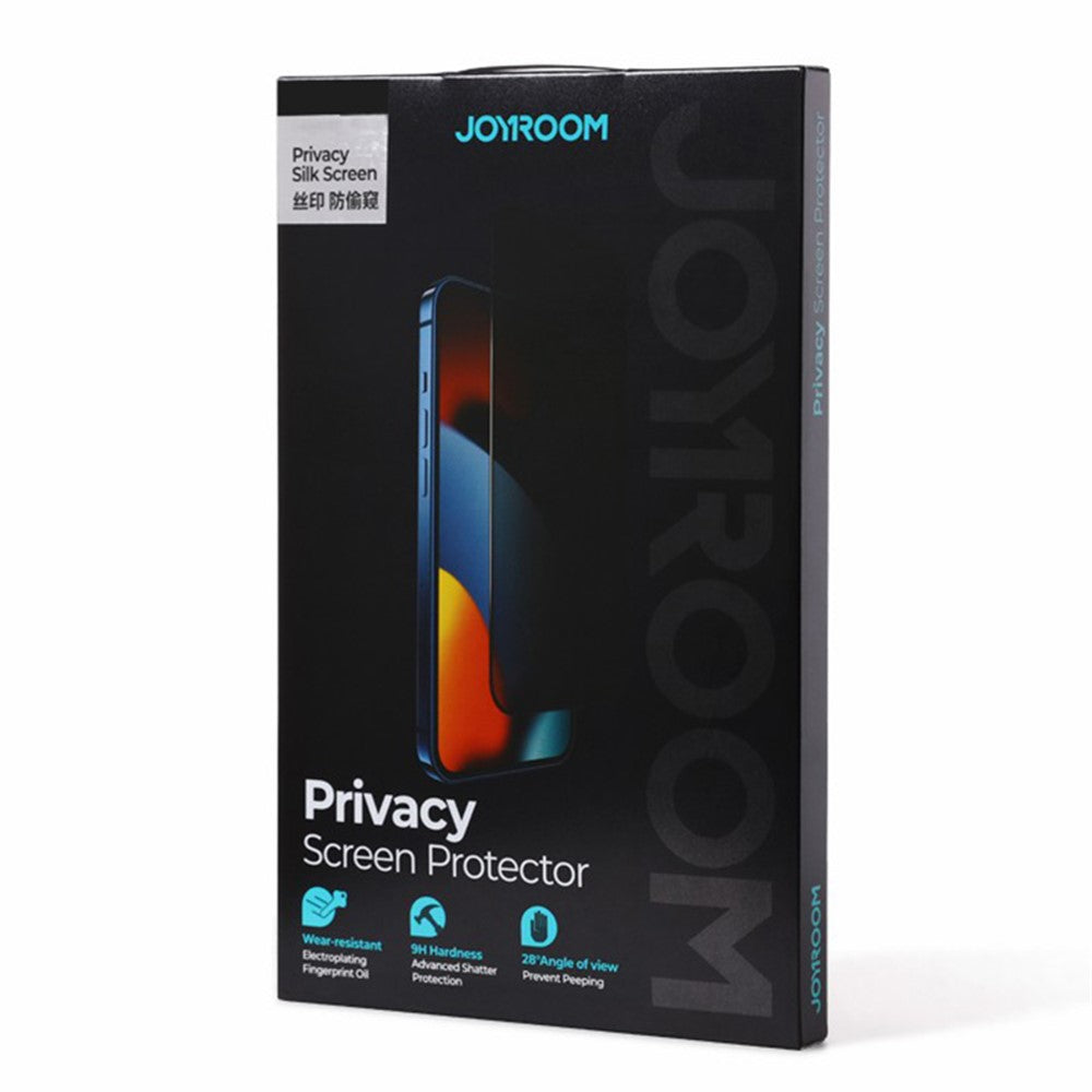JOYROOM JR-P03 Silk Printing Screen Protector for iPhone 14 Plus, Anti-Spy Full Covering Anti-scratch Tempered Glass Film