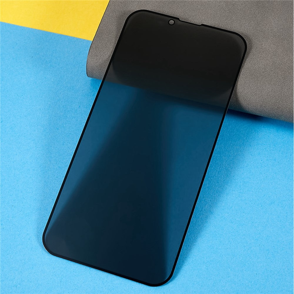For iPhone 14 Plus Full Screen High Aluminium-silicon Glass Film Anti-peep Privacy Protection Full Glue Silk Printing Anti-scratch Tempered Glass Screen Protector