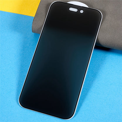 For iPhone 14 Pro 6.1 inch Anti-spy Full Screen High Aluminium-silicon Glass Film Full Glue Silk Printing Anti-abrasion Tempered Glass Screen Protector