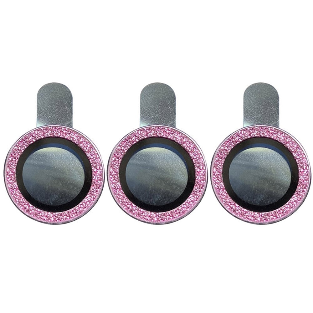 For iPhone 14 Pro Max 6.7 inch 3Pcs / Set Fashion Glitter Design Camera Lens Protector Anti-scratch Tempered Glass Lens Film