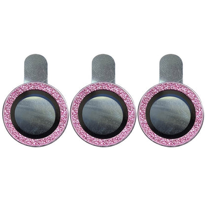For iPhone 14 Pro Max 6.7 inch 3Pcs / Set Fashion Glitter Design Camera Lens Protector Anti-scratch Tempered Glass Lens Film