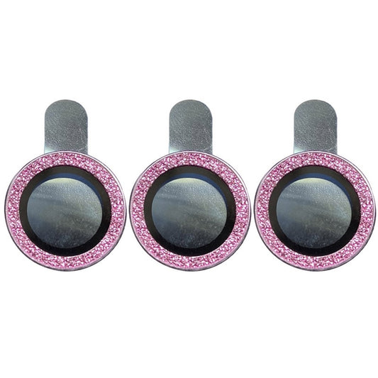 For iPhone 14 Pro Max 6.7 inch 3Pcs / Set Fashion Glitter Design Camera Lens Protector Anti-scratch Tempered Glass Lens Film