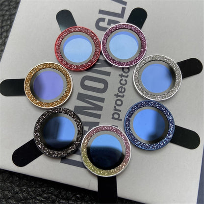 For iPhone 14 Pro Max 6.7 inch 3Pcs / Set Fashion Glitter Design Camera Lens Protector Anti-scratch Tempered Glass Lens Film