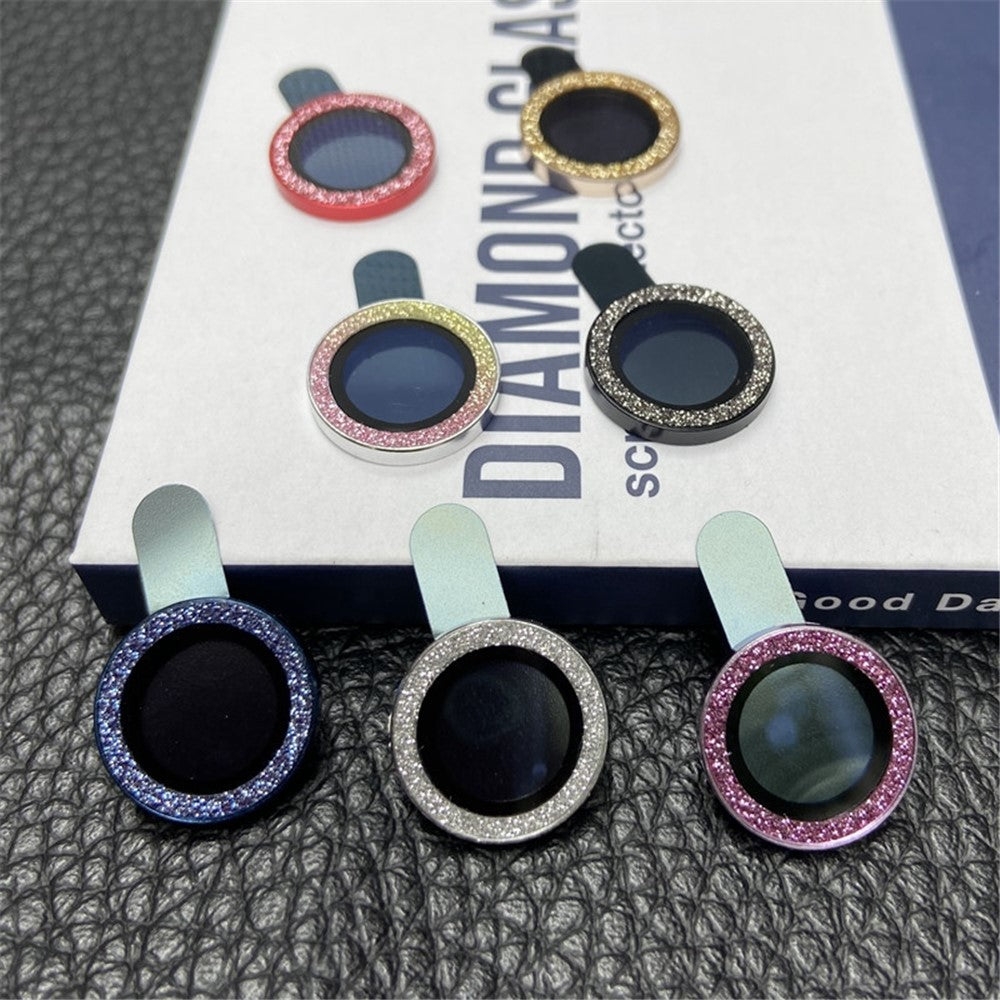 For iPhone 14 Pro Max 6.7 inch 3Pcs / Set Fashion Glitter Design Camera Lens Protector Anti-scratch Tempered Glass Lens Film