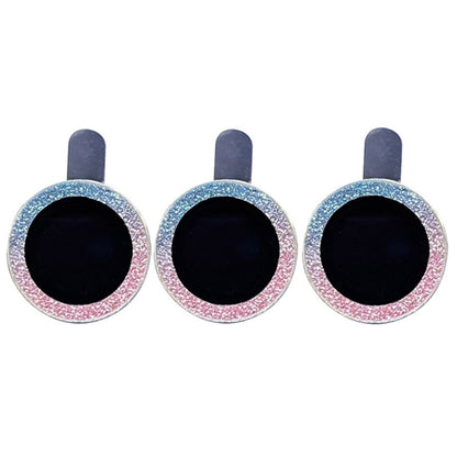 For iPhone 14 Pro Max 6.7 inch 3Pcs / Set Fashion Glitter Design Camera Lens Protector Anti-scratch Tempered Glass Lens Film