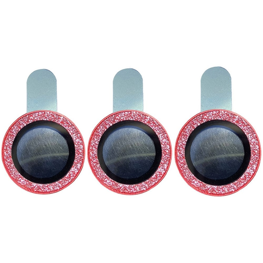 For iPhone 14 Pro Max 6.7 inch 3Pcs / Set Fashion Glitter Design Camera Lens Protector Anti-scratch Tempered Glass Lens Film