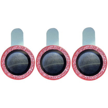 For iPhone 14 Pro Max 6.7 inch 3Pcs / Set Fashion Glitter Design Camera Lens Protector Anti-scratch Tempered Glass Lens Film