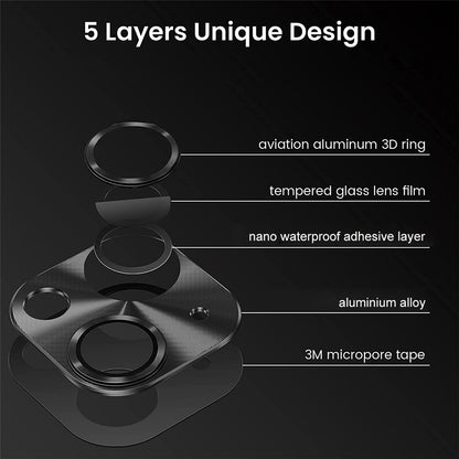 ENKAY HAT PRINCE For iPhone 14 6.1 inch / 14 Plus Full Cover Camera Lens Protector Aluminum Alloy + Tempered Glass Integrated Film