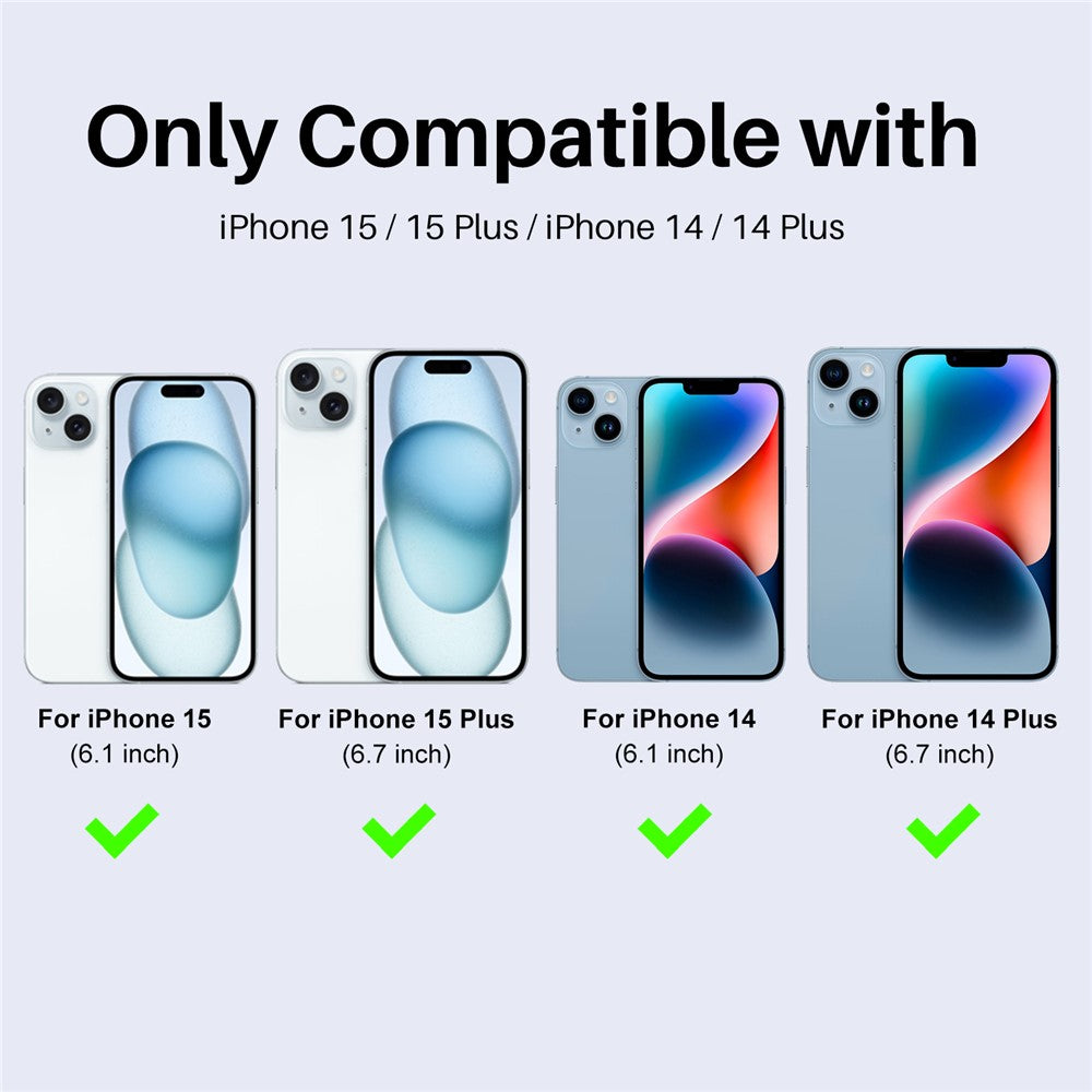 NORTHJO 3 Sets for iPhone 15 / 15 Plus / 14 / 14 Plus Lens Protector Rhinestone Decor Metal+Tempered Glass Lens Film