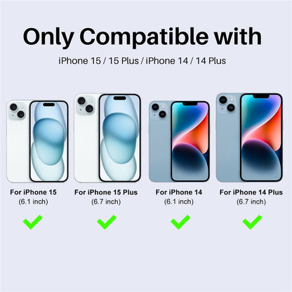 NORTHJO 3 Sets for iPhone 15 / 15 Plus / 14 / 14 Plus Lens Protector Rhinestone Decor Metal+Tempered Glass Lens Film