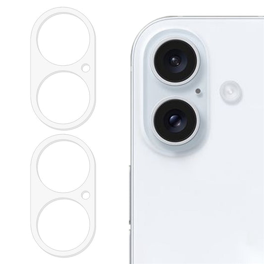 2Pcs For iPhone 16 / 16 Plus Camera Lens Protector 3D Arc Edge Tempered Glass Lens Film