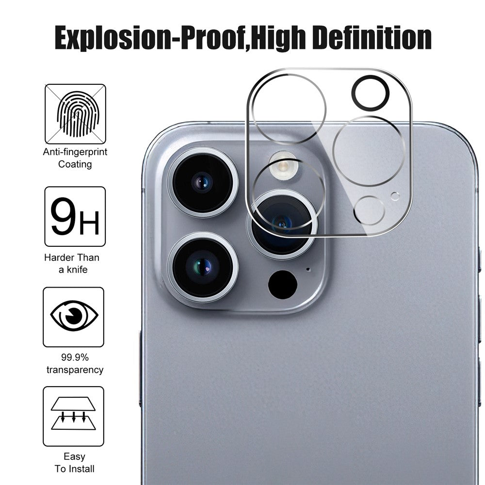 For iPhone 16 Pro Max / 16 Pro Camera Lens Protector Tempered Glass HD Anti-Explosion Phone Lens Film