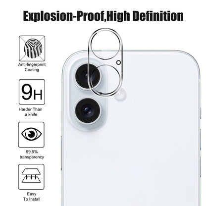 For iPhone 16 Plus / 16 Tempered Glass Camera Lens Protector HD Anti-Scratch Phone Lens Film