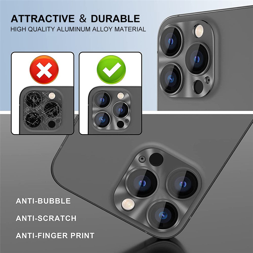 HAT PRINCE For iPhone 16 Pro / 16 Pro Max Integrated Camera Lens Protector Aluminum Alloy + Tempered Glass Lens Film