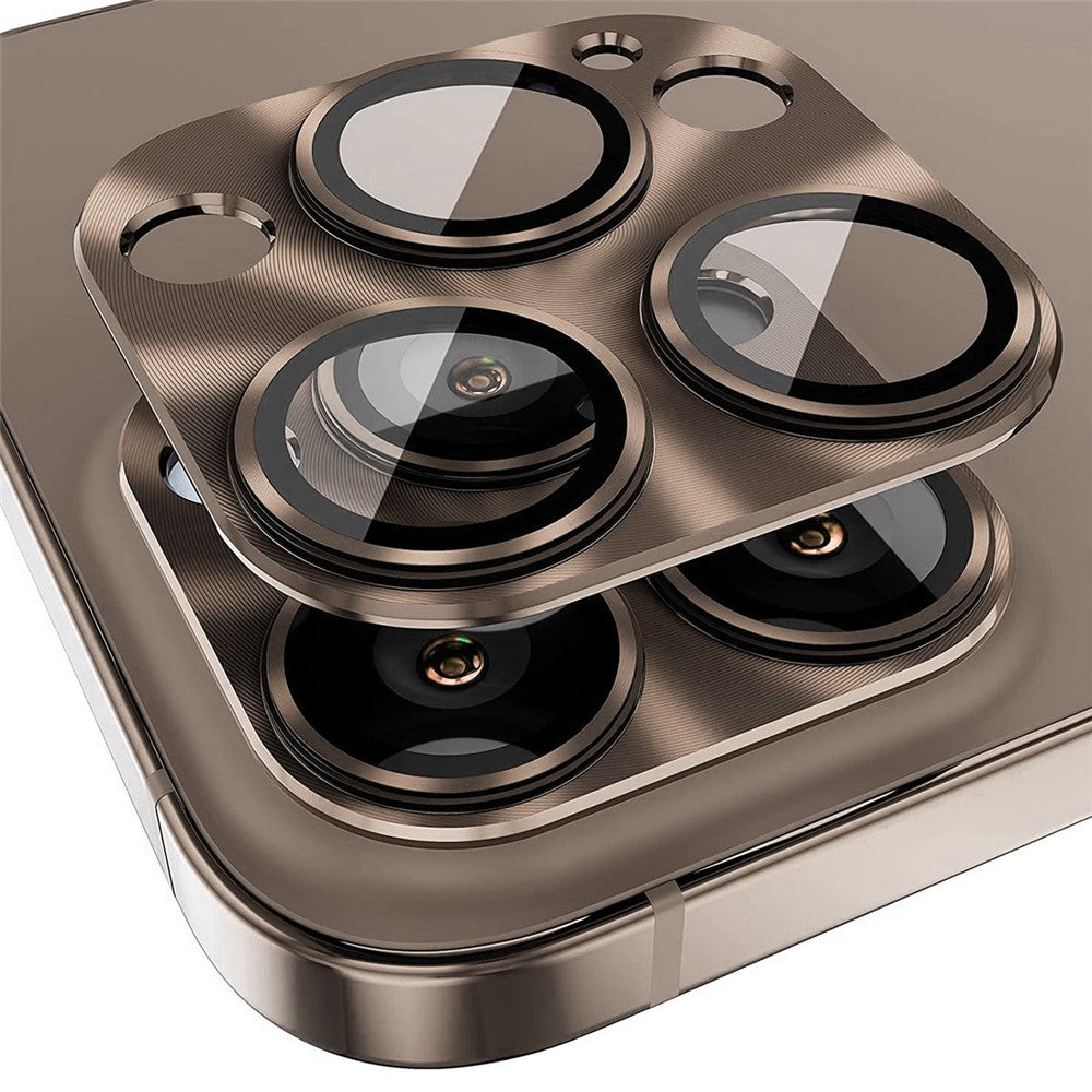HAT PRINCE For iPhone 16 Pro / 16 Pro Max Integrated Camera Lens Protector Aluminum Alloy + Tempered Glass Lens Film
