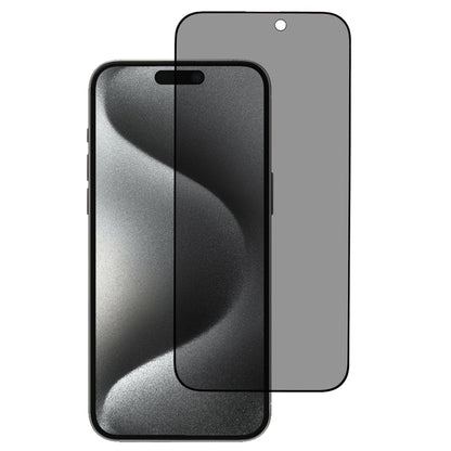 For iPhone 16 Matte Silk-Printing Tempered Glass Film 180-Degree Anti-Spy Screen Protector