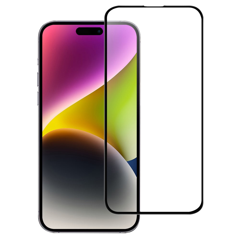 For iPhone 16 AGC Tempered Glass with Black Edge Full Glue Full Coverage Screen Protector