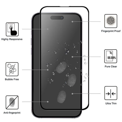 For iPhone 16 AGC Tempered Glass with Black Edge Full Glue Full Coverage Screen Protector