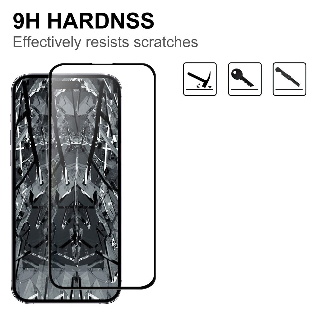 For iPhone 16 AGC Tempered Glass with Black Edge Full Glue Full Coverage Screen Protector