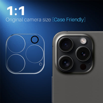 NORTHJO For iPhone 16 Pro  /  16 Pro Max Tempered Glass Camera Lens Protector HD Clear 3D Full Coverage