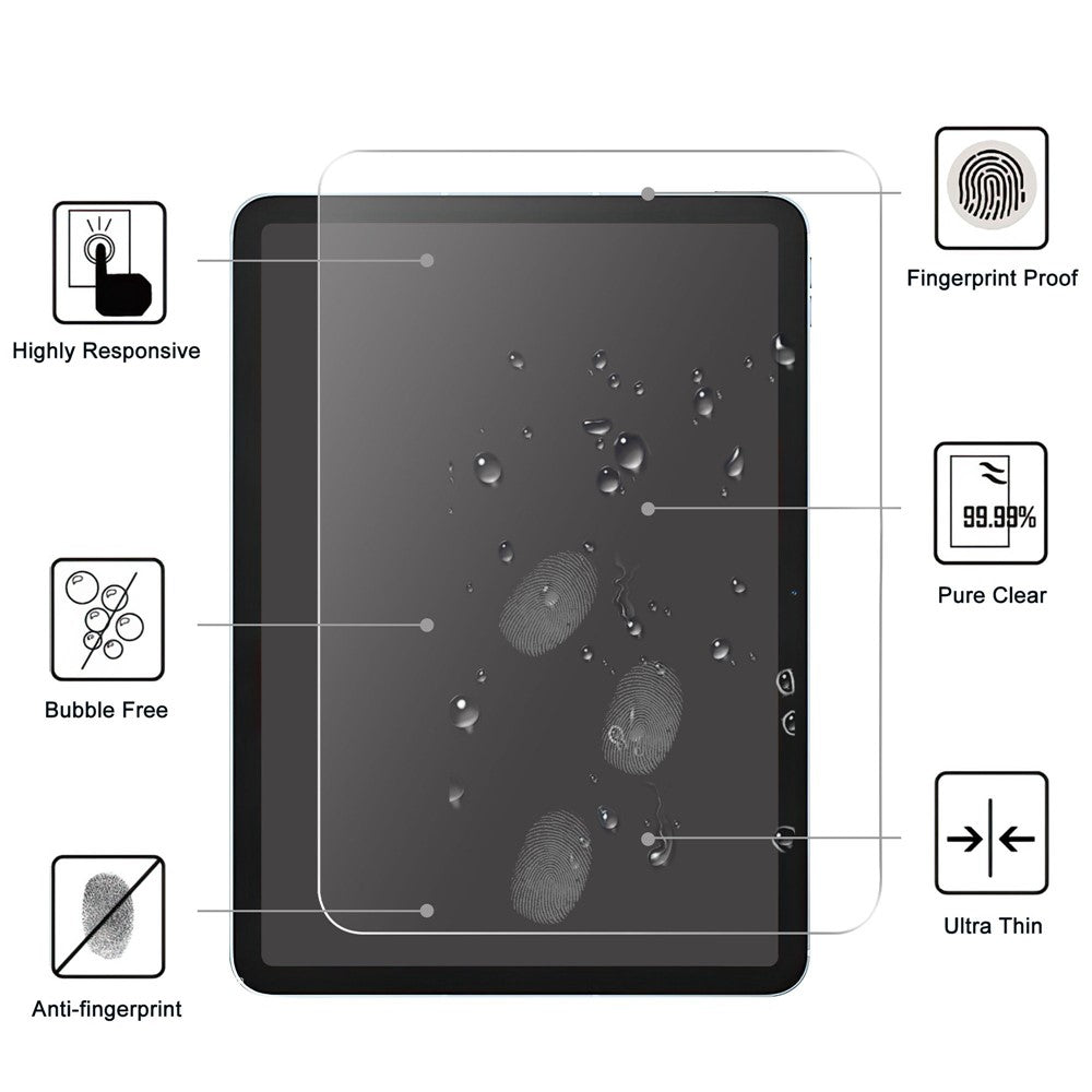 For iPad (2025) / 10.9 (2022) 2.5D Tempered Glass Screen Protector Full Cover Anti-Explosion HD Clear 9H Hardness Film