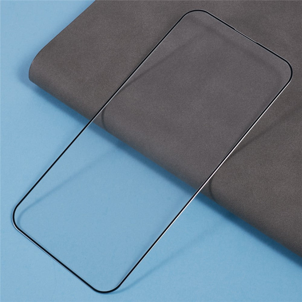 For iPhone 14 Pro Screen Protector Ultra Clear Metal Frame + Tempered Glass Film