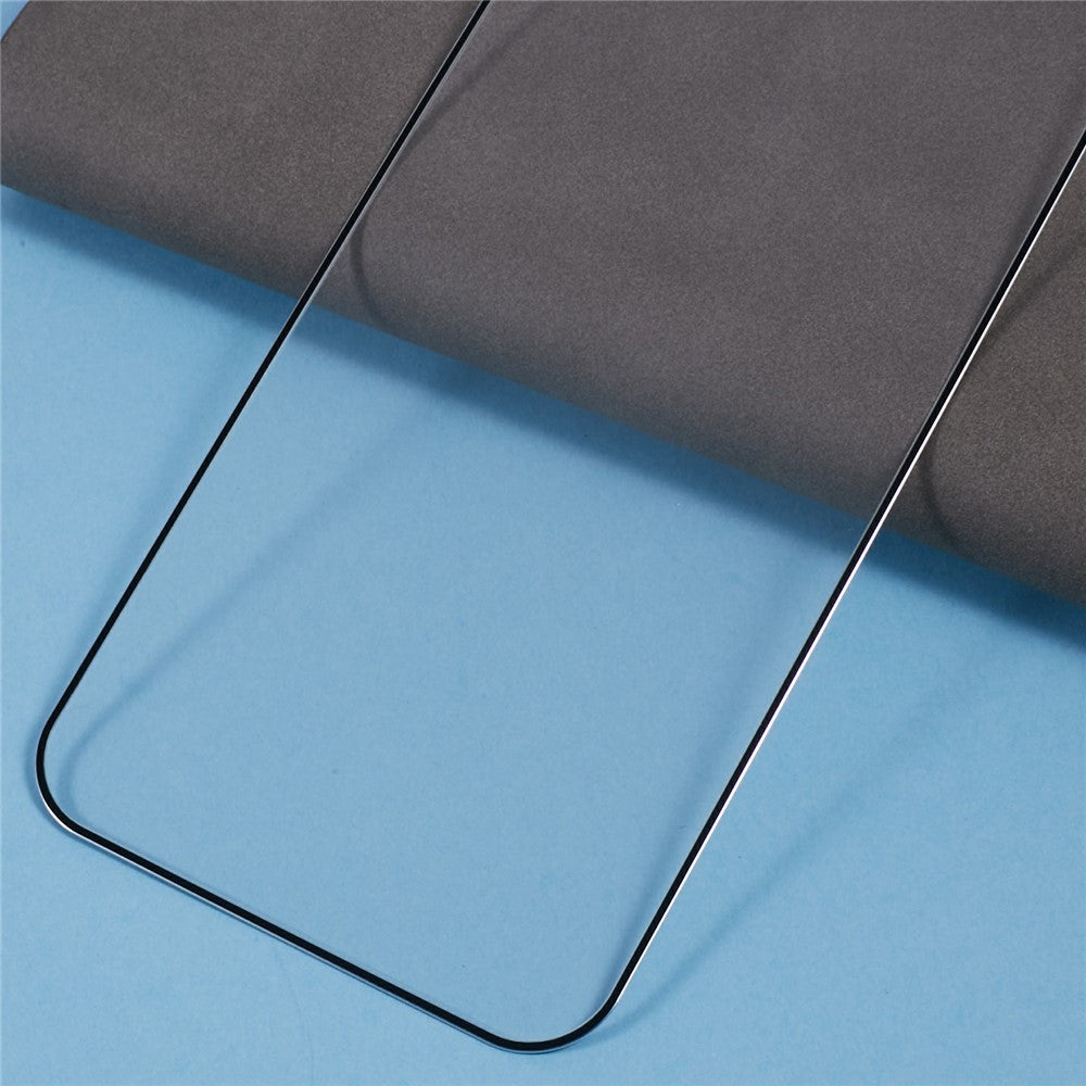 For iPhone 14 Pro Screen Protector Ultra Clear Metal Frame + Tempered Glass Film