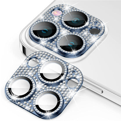 ENKAY HAT PRINCE For iPhone 16 Pro / 16 Pro Max Camera Lens Protector Rhinestone Decor Metal+Tempered Glass Lens Film