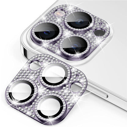 ENKAY HAT PRINCE For iPhone 16 Pro / 16 Pro Max Camera Lens Protector Rhinestone Decor Metal+Tempered Glass Lens Film