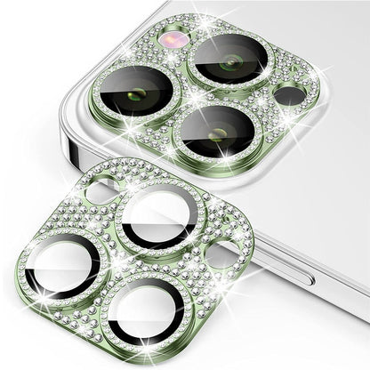 ENKAY HAT PRINCE For iPhone 16 Pro / 16 Pro Max Camera Lens Protector Rhinestone Decor Metal+Tempered Glass Lens Film