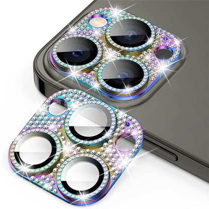 ENKAY HAT PRINCE For iPhone 16 Pro / 16 Pro Max Camera Lens Protector Rhinestone Decor Metal+Tempered Glass Lens Film