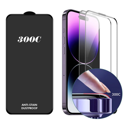 ENKAY HAT-PRINCE 2PCS For iPhone 14 Pro Screen Protector 300C Large Arc Silk Print High Aluminium-Silicon Glass Film