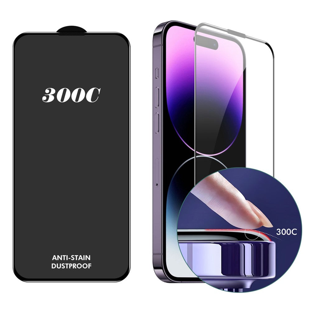 ENKAY HAT-PRINCE For iPhone 14 Pro Screen Protector 300C Large Arc Silk Print High Aluminium-Silicon Glass Film