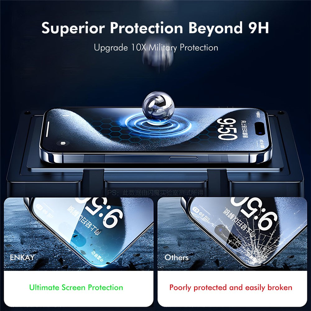ENKAY HAT-PRINCE For iPhone 14 Pro Screen Protector 300C Large Arc Silk Print High Aluminium-Silicon Glass Film