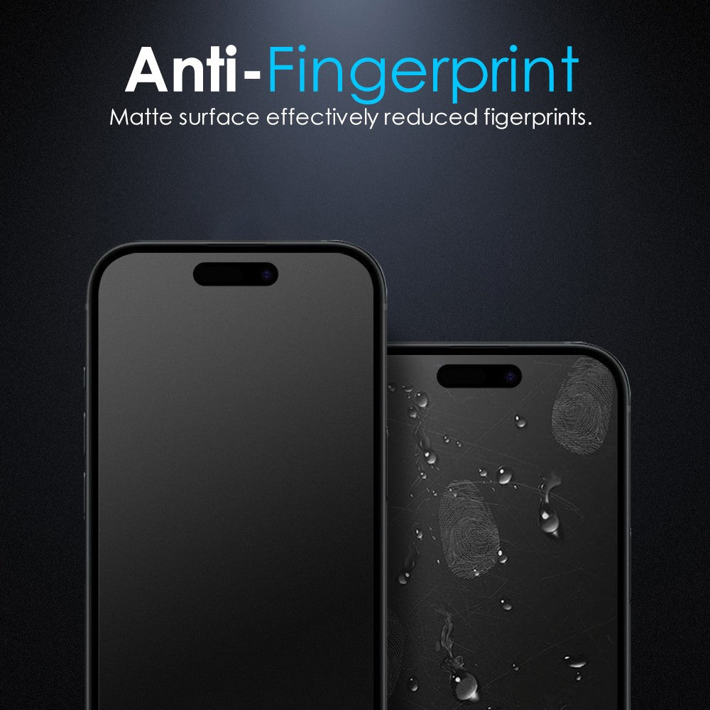 NORTHJO A++ For iPhone 15 Pro Max Screen Protector Anti-Fingerprint Matte Full Coverage Tempered Glass Film