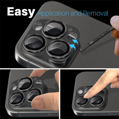 NORTHJO For iPhone 16 Pro / 16 Pro Max Camera Lens Protector Integrated Matte Metal + Tempered Glass Lens Film
