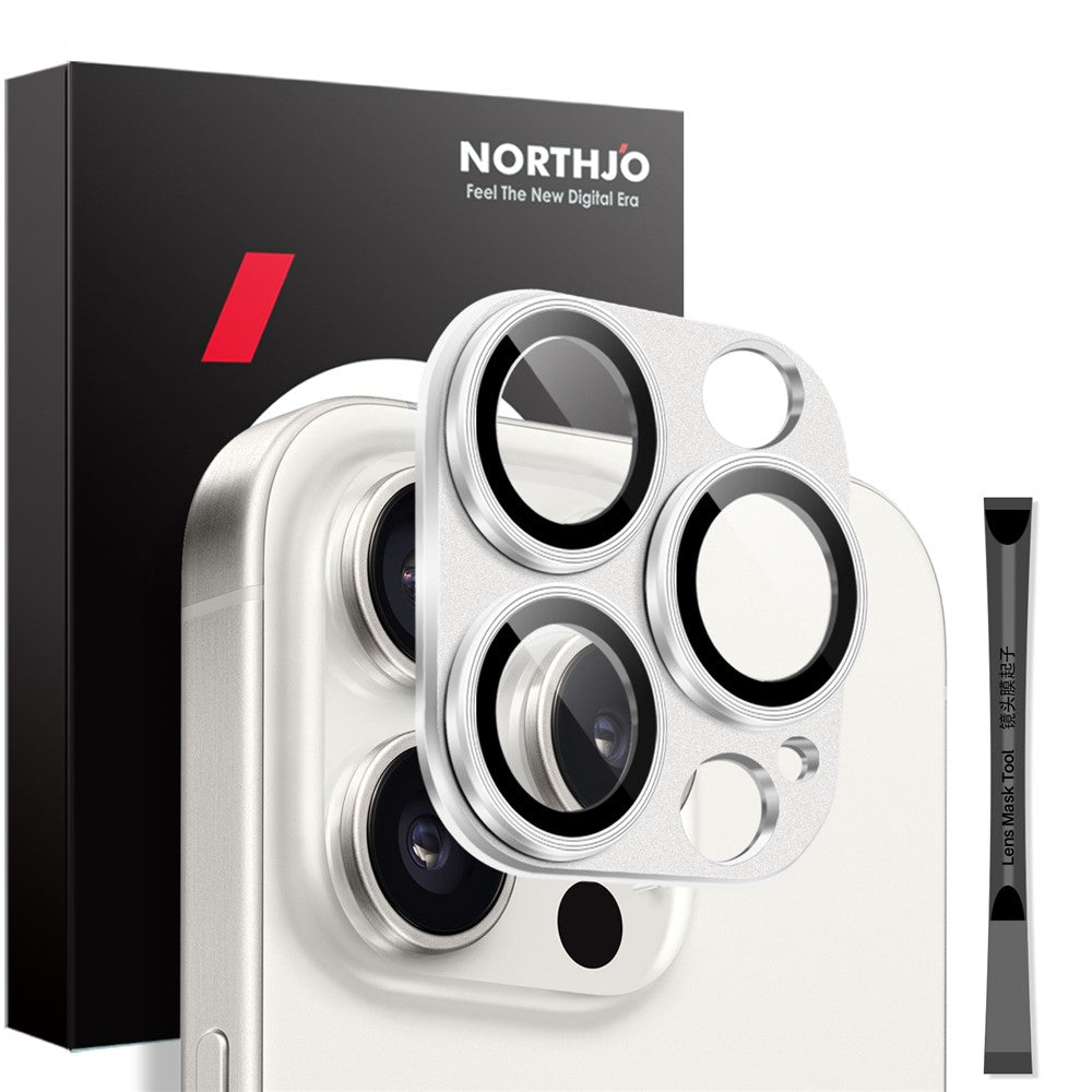 NORTHJO For iPhone 16 Pro / 16 Pro Max Camera Lens Protector Integrated Matte Metal + Tempered Glass Lens Film