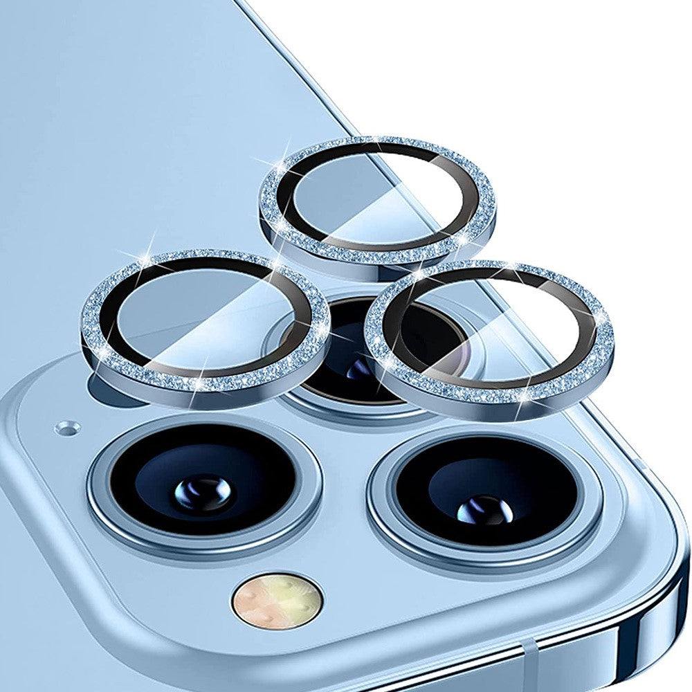ENKAY HAT PRINCE 1Set For iPhone 16 Pro / 16 Pro Max Camera Lens Protector Glitter Metal Ring Lens Film
