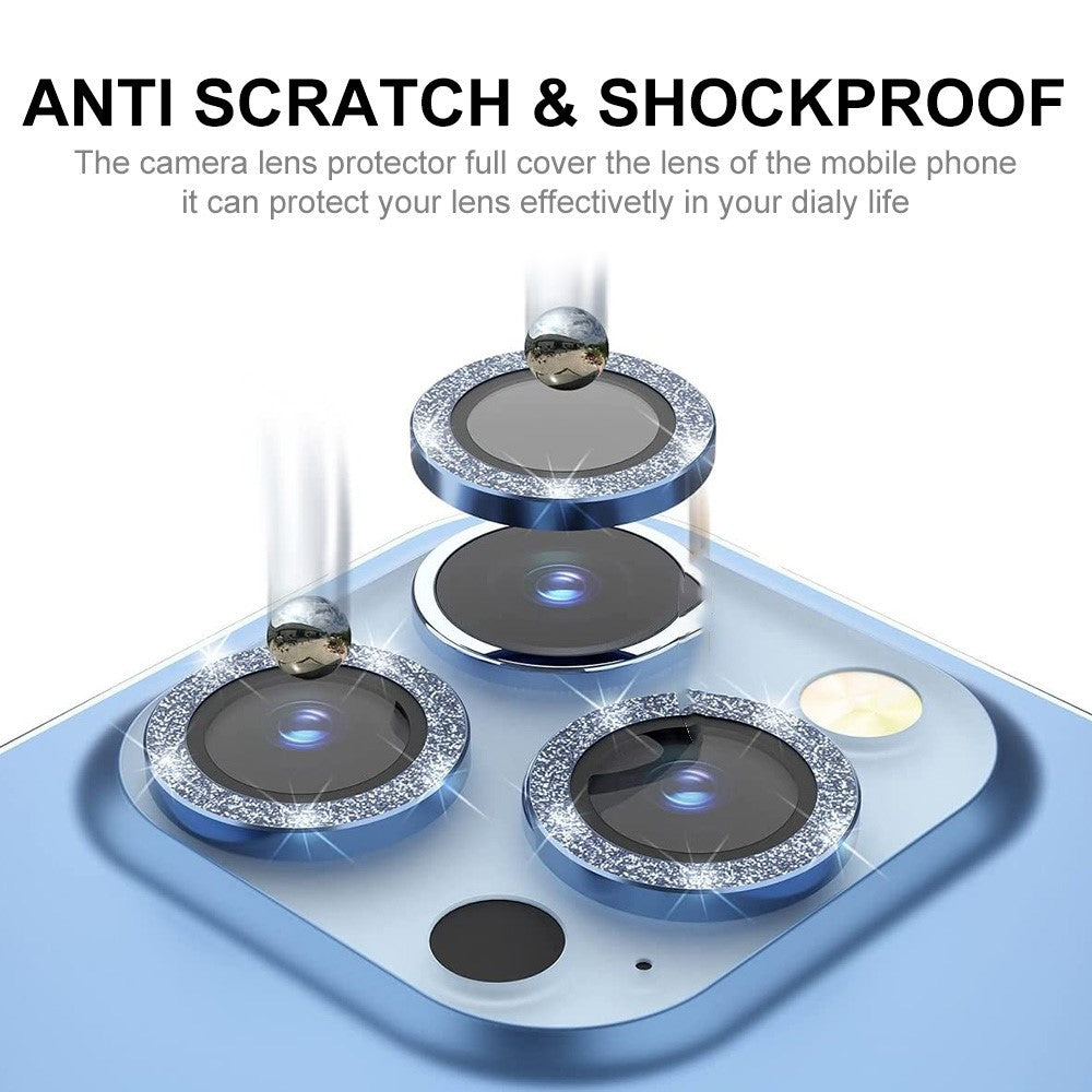 ENKAY HAT PRINCE 1Set For iPhone 16 Pro / 16 Pro Max Camera Lens Protector Glitter Metal Ring Lens Film