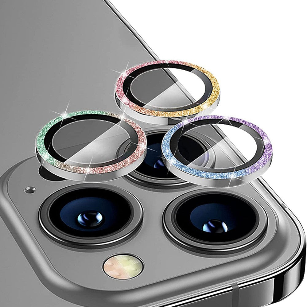 ENKAY HAT PRINCE 1Set For iPhone 16 Pro / 16 Pro Max Camera Lens Protector Glitter Metal Ring Lens Film