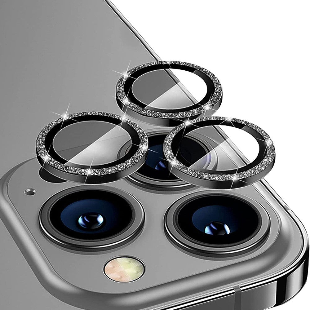 ENKAY HAT PRINCE 1Set For iPhone 16 Pro / 16 Pro Max Camera Lens Protector Glitter Metal Ring Lens Film