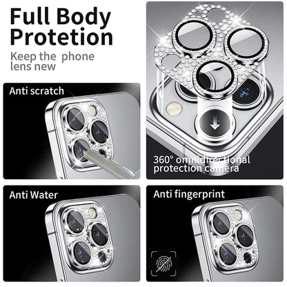 ENKAY HAT PRINCE For iPhone 16 /  16 Plus Camera Lens Protector Rhinestone Decor Metal+Tempered Glass Lens Film