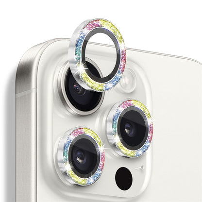 NORTHJO 1 Set For iPhone 16 Pro / 16 Pro Max Camera Lens Film Tempered Glass+Metal Glitter Rear Lens Protector